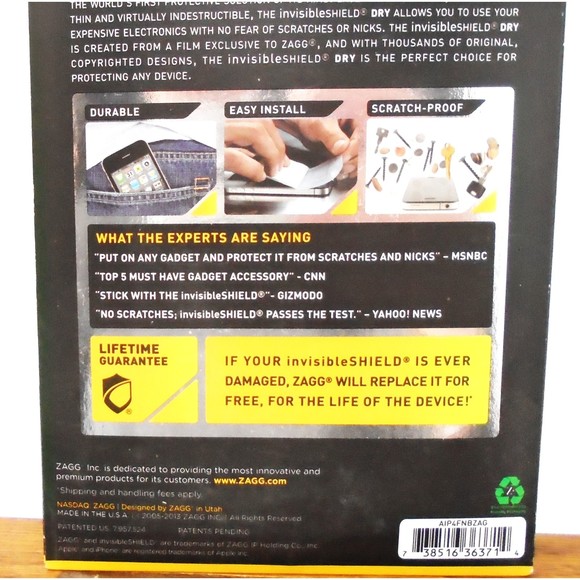 Lot of 9 Sealed Invisible Shield Dry by ZAGG for iPhone 4/4S Screen Protector - Picture 7 of 9